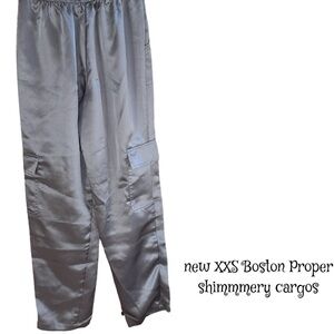NEW BOSTON PROPER XXS SILVER Cargo Pants